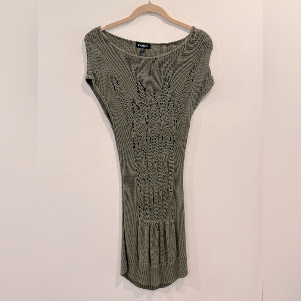 Bebe Khaki Knit Dress